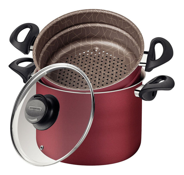 Coze Vapore Tramontina Paris Antiaderente 5,7 Litros 22cm Cor Vermelho