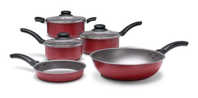 Conjunto Jogo De Panelas Antiaderentes Ruby Brinox 5 Peças Cor Vermelho