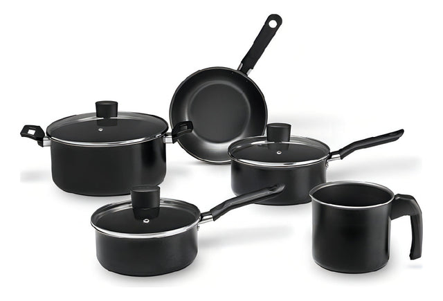 Conjunto Jogo Panela Antiaderente Brinox Preto Ebony 5 Peças