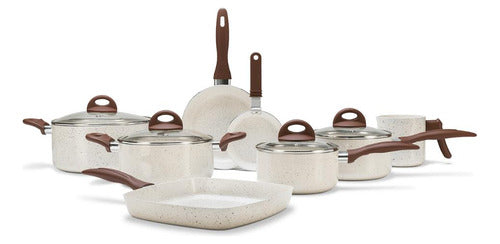 Jogo De Panelas Ceramic Life Brinox Smart Plus 8 Peças Vanil