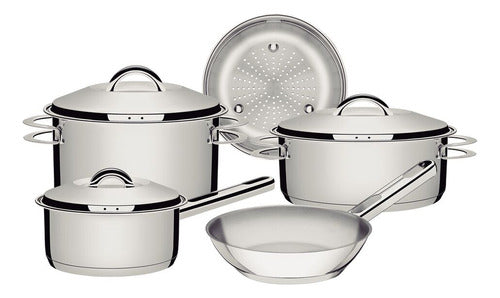 Jogo De Panelas Indução Tramontina Solar 5 Peças Aço Inox